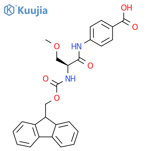 4-(2S)-2-({(9H-fluoren-9-yl)methoxycarbonyl}amino)-3-methoxypropanamidobenzoic acid structure