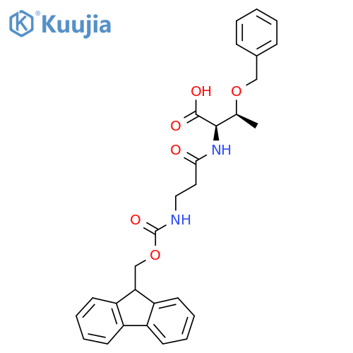 (2R,3S)-3-(benzyloxy)-2-3-({(9H-fluoren-9-yl)methoxycarbonyl}amino)propanamidobutanoic acid structure