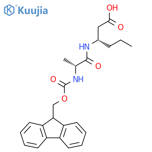 (3S)-3-(2R)-2-({(9H-fluoren-9-yl)methoxycarbonyl}amino)propanamidohexanoic acid structure