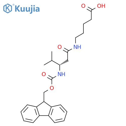 5-(3S)-3-({(9H-fluoren-9-yl)methoxycarbonyl}amino)-4-methylpentanamidopentanoic acid structure