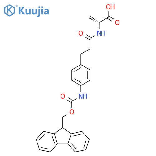 (2R)-2-{3-4-({(9H-fluoren-9-yl)methoxycarbonyl}amino)phenylpropanamido}propanoic acid structure