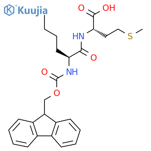 (2S)-2-(2S)-2-({(9H-fluoren-9-yl)methoxycarbonyl}amino)hexanamido-4-(methylsulfanyl)butanoic acid structure