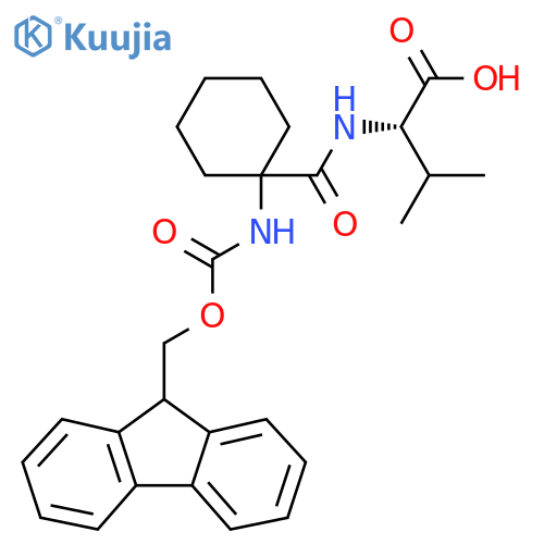 (2S)-2-{1-({(9H-fluoren-9-yl)methoxycarbonyl}amino)cyclohexylformamido}-3-methylbutanoic acid structure