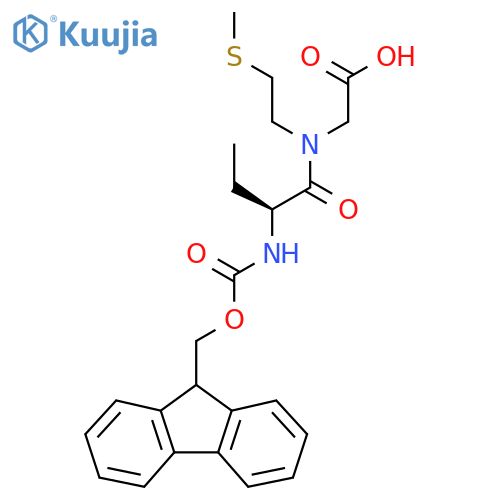 2-(2S)-2-({(9H-fluoren-9-yl)methoxycarbonyl}amino)-N-2-(methylsulfanyl)ethylbutanamidoacetic acid structure