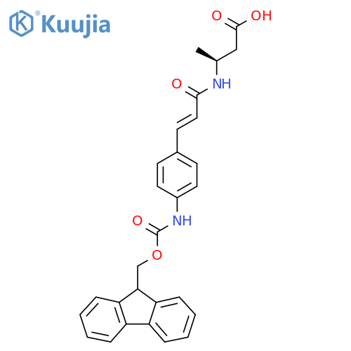 (3S)-3-{3-4-({(9H-fluoren-9-yl)methoxycarbonyl}amino)phenylprop-2-enamido}butanoic acid structure