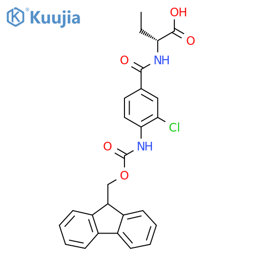 (2R)-2-{3-chloro-4-({(9H-fluoren-9-yl)methoxycarbonyl}amino)phenylformamido}butanoic acid structure