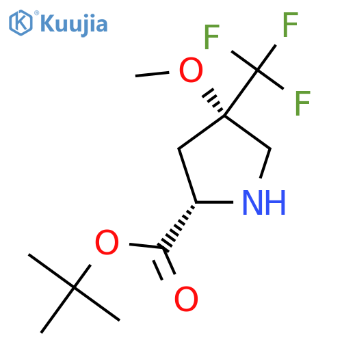 tert-butyl (2S,4S)-4-methoxy-4-(trifluoromethyl)pyrrolidine-2-carboxylate structure