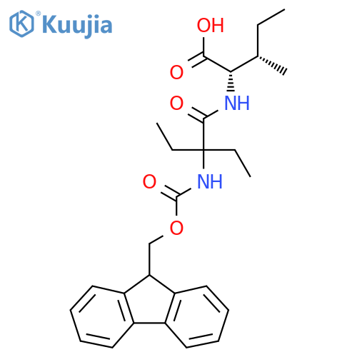 (2S,3S)-2-2-ethyl-2-({(9H-fluoren-9-yl)methoxycarbonyl}amino)butanamido-3-methylpentanoic acid structure