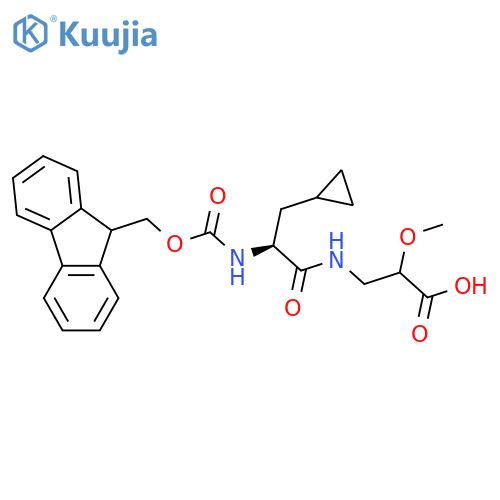 3-(2S)-3-cyclopropyl-2-({(9H-fluoren-9-yl)methoxycarbonyl}amino)propanamido-2-methoxypropanoic acid structure