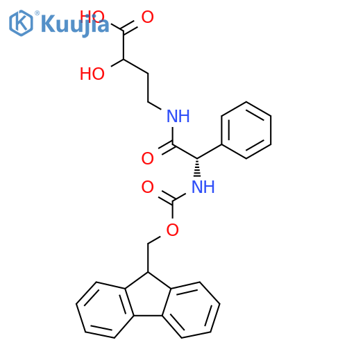 4-(2S)-2-({(9H-fluoren-9-yl)methoxycarbonyl}amino)-2-phenylacetamido-2-hydroxybutanoic acid structure