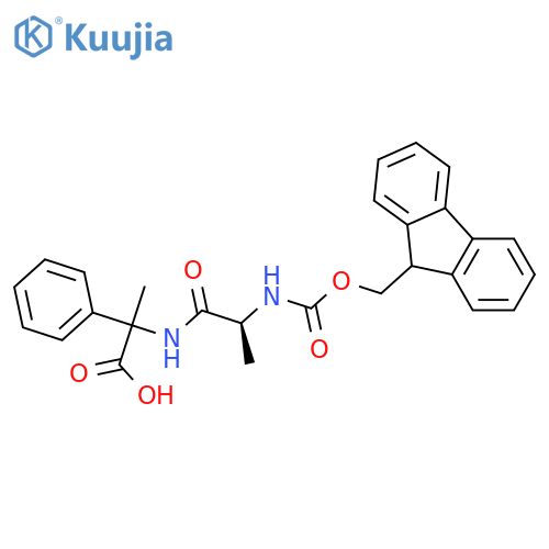 2-(2S)-2-({(9H-fluoren-9-yl)methoxycarbonyl}amino)propanamido-2-phenylpropanoic acid structure