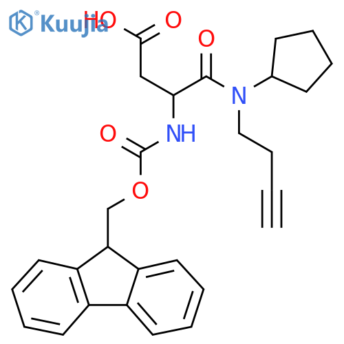 3-(but-3-yn-1-yl)(cyclopentyl)carbamoyl-3-({(9H-fluoren-9-yl)methoxycarbonyl}amino)propanoic acid structure