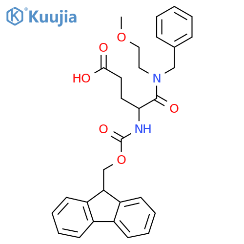4-benzyl(2-methoxyethyl)carbamoyl-4-({(9H-fluoren-9-yl)methoxycarbonyl}amino)butanoic acid structure
