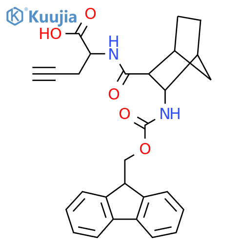 2-{3-({(9H-fluoren-9-yl)methoxycarbonyl}amino)bicyclo2.2.1heptan-2-ylformamido}pent-4-ynoic acid structure