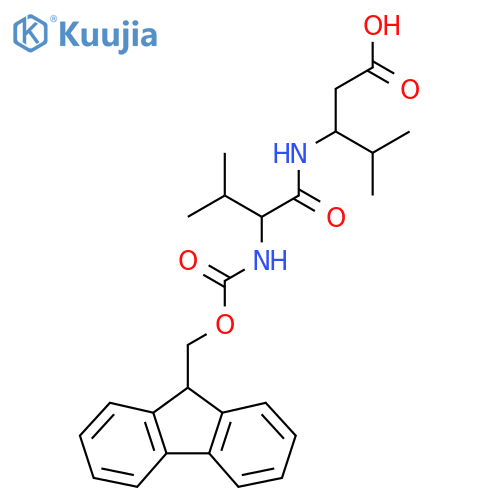 3-2-({(9H-fluoren-9-yl)methoxycarbonyl}amino)-3-methylbutanamido-4-methylpentanoic acid structure