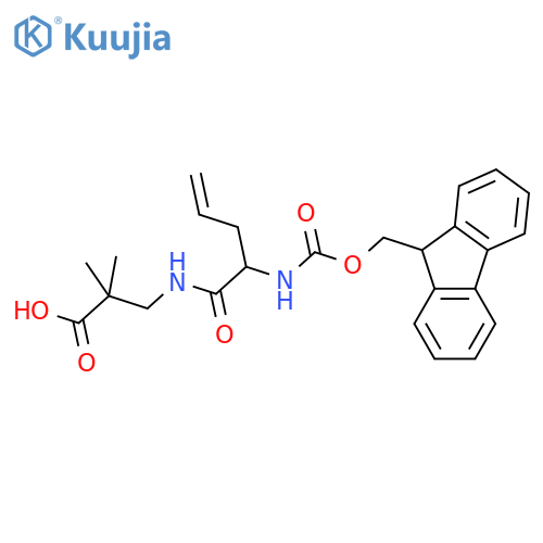 3-2-({(9H-fluoren-9-yl)methoxycarbonyl}amino)pent-4-enamido-2,2-dimethylpropanoic acid structure