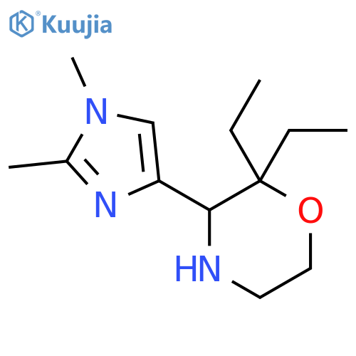 3-(1,2-dimethyl-1H-imidazol-4-yl)-2,2-diethylmorpholine structure
