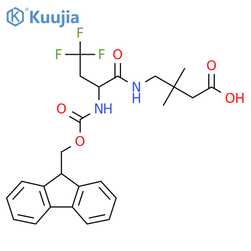 4-2-({(9H-fluoren-9-yl)methoxycarbonyl}amino)-4,4,4-trifluorobutanamido-3,3-dimethylbutanoic acid structure
