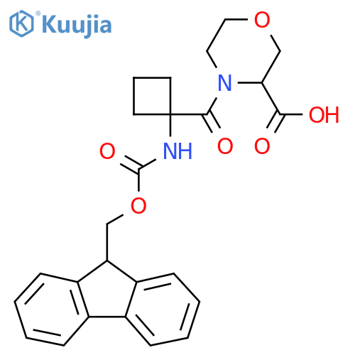 4-1-({(9H-fluoren-9-yl)methoxycarbonyl}amino)cyclobutanecarbonylmorpholine-3-carboxylic acid structure