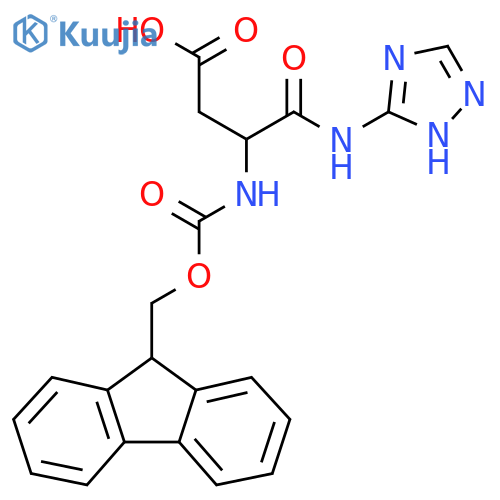 3-({(9H-fluoren-9-yl)methoxycarbonyl}amino)-3-(1H-1,2,4-triazol-5-yl)carbamoylpropanoic acid structure