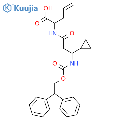 2-3-cyclopropyl-3-({(9H-fluoren-9-yl)methoxycarbonyl}amino)propanamidopent-4-enoic acid structure