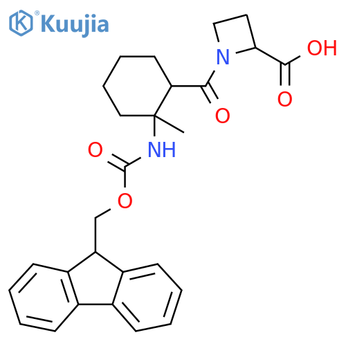 1-2-({(9H-fluoren-9-yl)methoxycarbonyl}amino)-2-methylcyclohexanecarbonylazetidine-2-carboxylic acid structure
