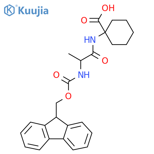 1-2-({(9H-fluoren-9-yl)methoxycarbonyl}amino)propanamidocyclohexane-1-carboxylic acid structure