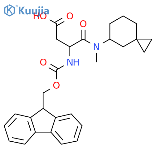 3-({(9H-fluoren-9-yl)methoxycarbonyl}amino)-3-methyl({spiro2.5octan-5-yl})carbamoylpropanoic acid structure