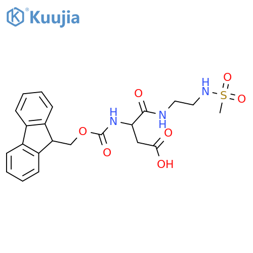 3-({(9H-fluoren-9-yl)methoxycarbonyl}amino)-3-(2-methanesulfonamidoethyl)carbamoylpropanoic acid structure