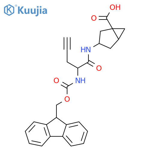 3-2-({(9H-fluoren-9-yl)methoxycarbonyl}amino)pent-4-ynamidobicyclo3.1.0hexane-1-carboxylic acid structure