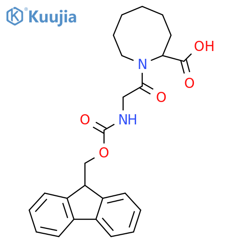1-2-({(9H-fluoren-9-yl)methoxycarbonyl}amino)acetylazocane-2-carboxylic acid structure