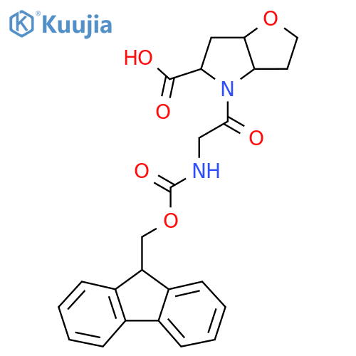 4-2-({(9H-fluoren-9-yl)methoxycarbonyl}amino)acetyl-hexahydro-2H-furo3,2-bpyrrole-5-carboxylic acid structure