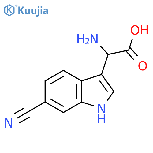 2-amino-2-(6-cyano-1H-indol-3-yl)acetic acid structure