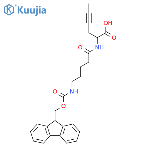 2-5-({(9H-fluoren-9-yl)methoxycarbonyl}amino)pentanamidohex-4-ynoic acid structure