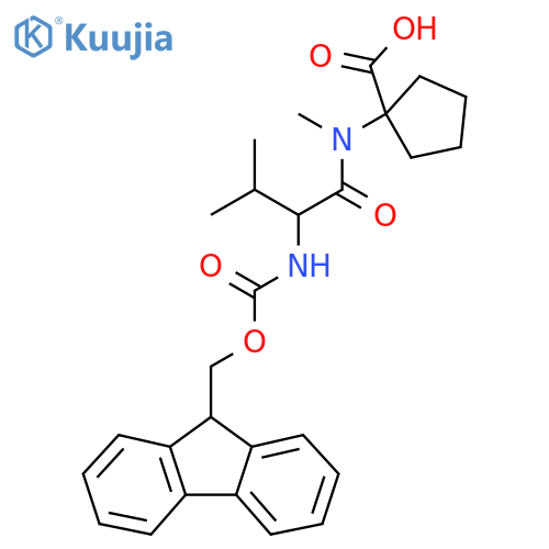 1-2-({(9H-fluoren-9-yl)methoxycarbonyl}amino)-N,3-dimethylbutanamidocyclopentane-1-carboxylic acid structure