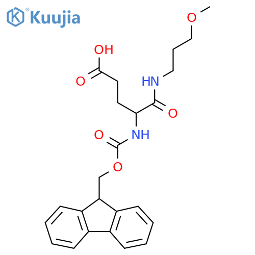 4-({(9H-fluoren-9-yl)methoxycarbonyl}amino)-4-(3-methoxypropyl)carbamoylbutanoic acid structure
