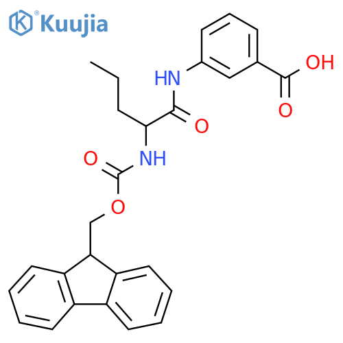 3-2-({(9H-fluoren-9-yl)methoxycarbonyl}amino)pentanamidobenzoic acid structure