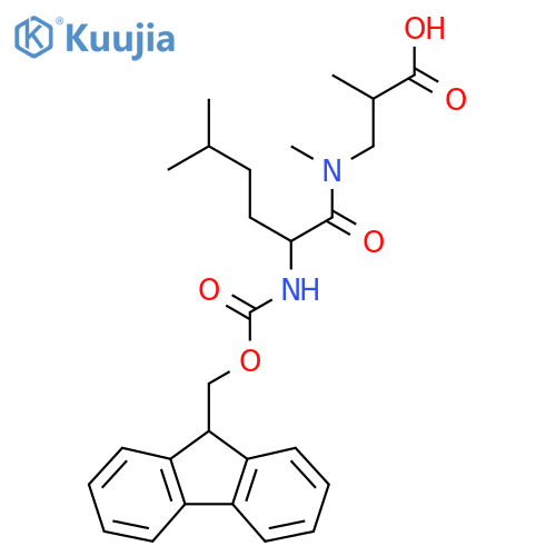 3-2-({(9H-fluoren-9-yl)methoxycarbonyl}amino)-N,5-dimethylhexanamido-2-methylpropanoic acid structure
