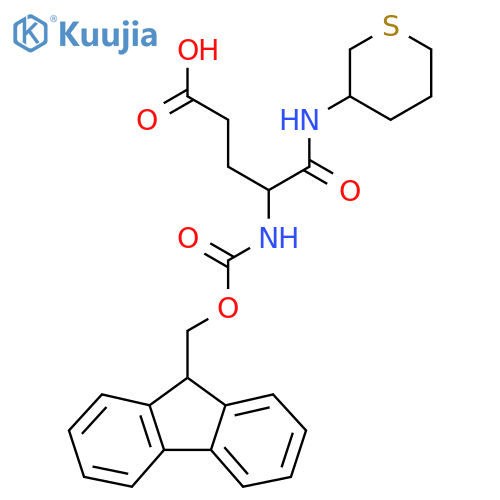 4-({(9H-fluoren-9-yl)methoxycarbonyl}amino)-4-(thian-3-yl)carbamoylbutanoic acid structure