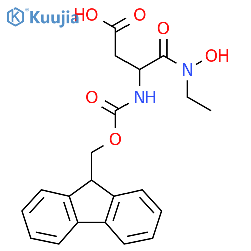 3-ethyl(hydroxy)carbamoyl-3-({(9H-fluoren-9-yl)methoxycarbonyl}amino)propanoic acid structure