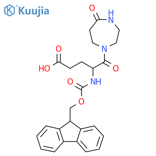 4-({(9H-fluoren-9-yl)methoxycarbonyl}amino)-5-oxo-5-(5-oxo-1,4-diazepan-1-yl)pentanoic acid structure