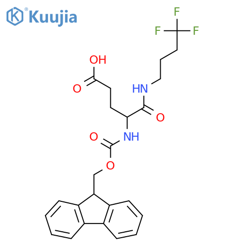 4-({(9H-fluoren-9-yl)methoxycarbonyl}amino)-4-(4,4,4-trifluorobutyl)carbamoylbutanoic acid structure