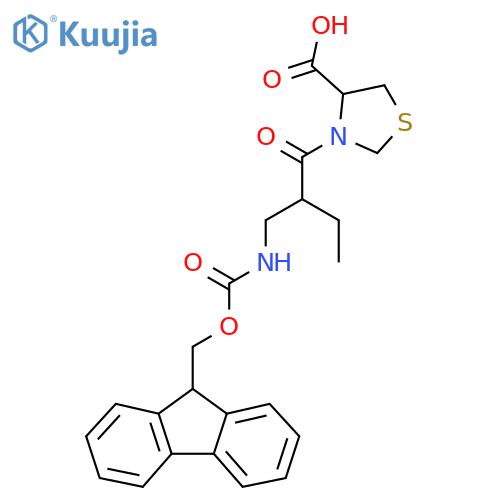 3-{2-({(9H-fluoren-9-yl)methoxycarbonyl}amino)methylbutanoyl}-1,3-thiazolidine-4-carboxylic acid structure