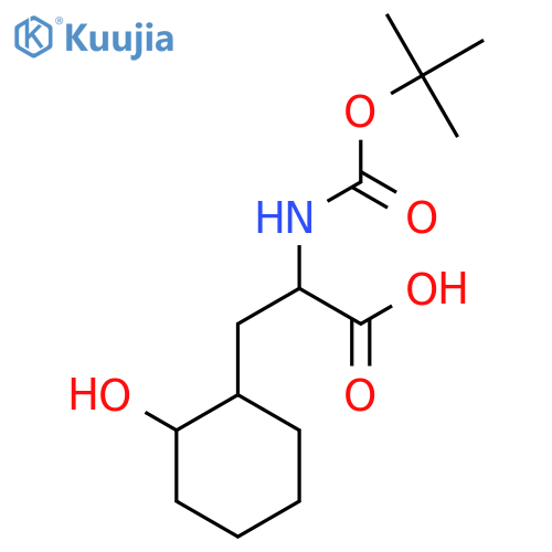 2-{(tert-butoxy)carbonylamino}-3-(2-hydroxycyclohexyl)propanoic acid structure