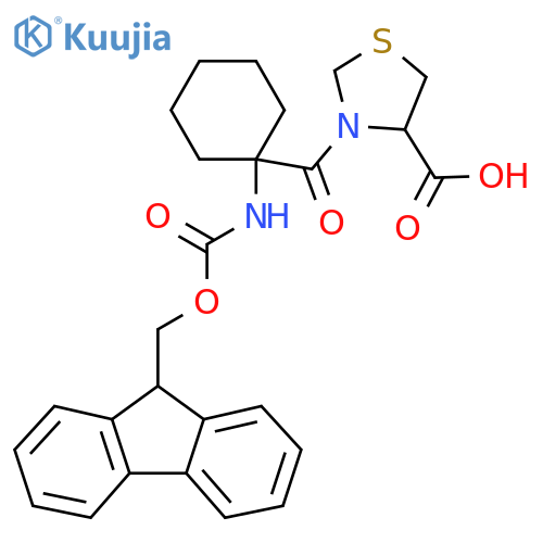 3-1-({(9H-fluoren-9-yl)methoxycarbonyl}amino)cyclohexanecarbonyl-1,3-thiazolidine-4-carboxylic acid structure