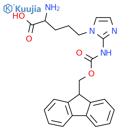 2-amino-5-2-({(9H-fluoren-9-yl)methoxycarbonyl}amino)-1H-imidazol-1-ylpentanoic acid structure