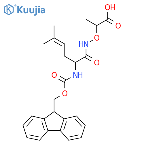 2-{2-({(9H-fluoren-9-yl)methoxycarbonyl}amino)-5-methylhex-4-enamidooxy}propanoic acid structure