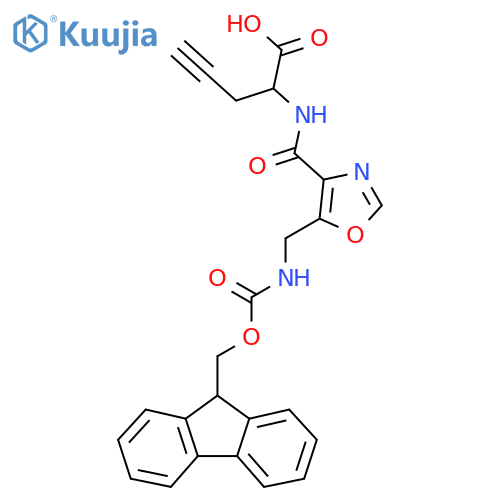 2-({5-({(9H-fluoren-9-yl)methoxycarbonyl}amino)methyl-1,3-oxazol-4-yl}formamido)pent-4-ynoic acid structure