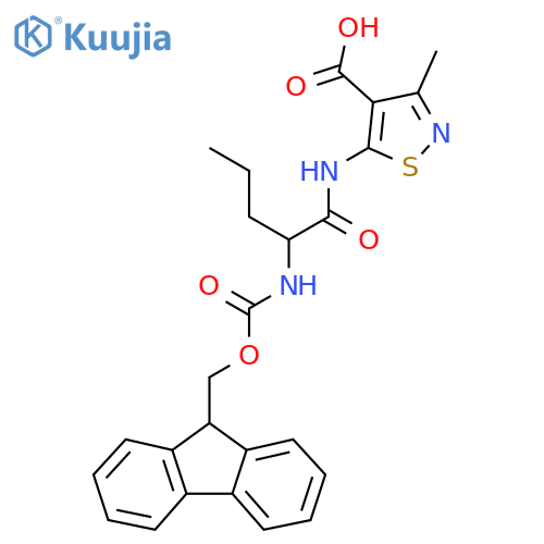 5-2-({(9H-fluoren-9-yl)methoxycarbonyl}amino)pentanamido-3-methyl-1,2-thiazole-4-carboxylic acid structure