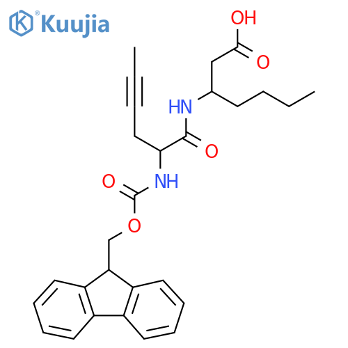 3-2-({(9H-fluoren-9-yl)methoxycarbonyl}amino)hex-4-ynamidoheptanoic acid structure